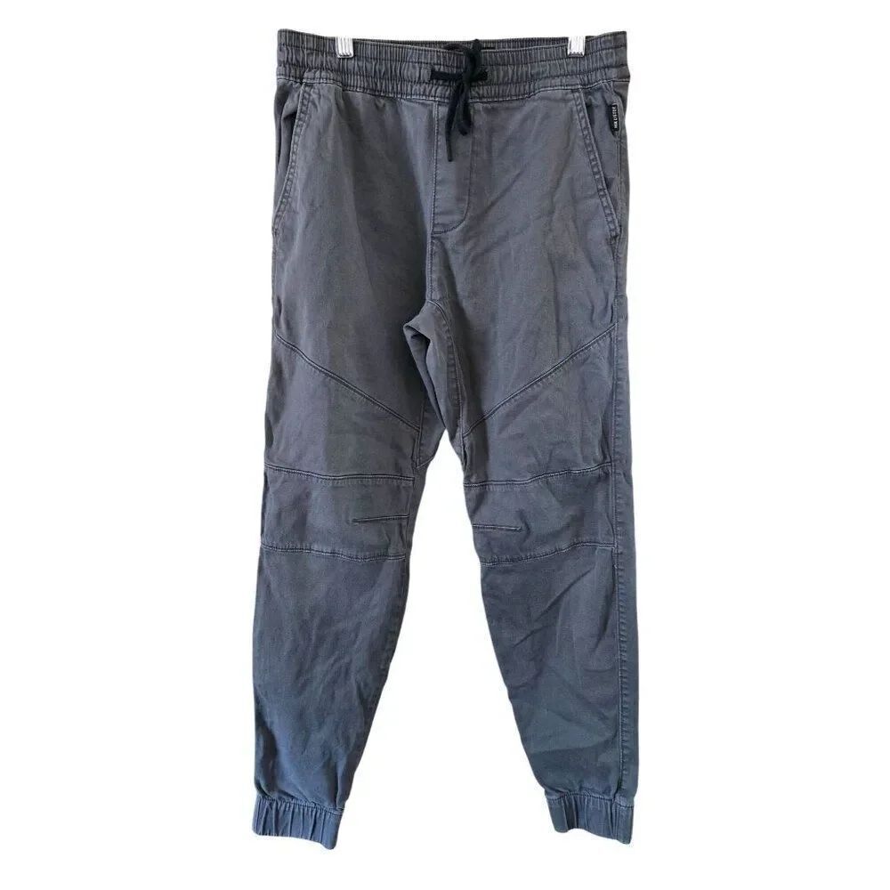 Hollister Mens Gray Jogger Pants With Drawstring Waist Pockets running gorpcore